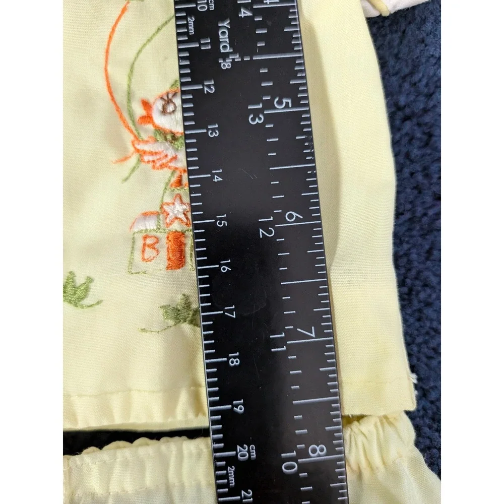 Cradle Togs Vintage 2 Piece Baby Boy Yellow Outfit Embroidered Duck 6-9 Months